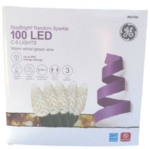 100 GE Stay Bright Random Sparkle White Diamond-Faceted C5 LED Lights - £26.46 GBP