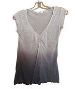 Y2K Ombre V-Neck Tee Ruffle Sleeves Size S Bella Swan Fitted Layer Vintage - $18.49