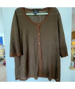Carole Little Brown Shimmer Cardigan &amp; Tank Sweater Set  Sz 3X - $67.70 CAD
