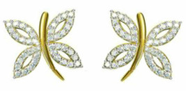 1.20ct Diamond 14k Yellow Gold Nice Ladies Engagement Butterfly Earrings - £996.04 GBP