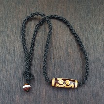 3 occhi taiwan inciso età perline vecchio amuleto agata rossa collana ci... - $91.94