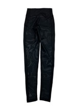 Adidas Athletic Legging Pants Black Womens S Black Swirl Design Black Lo... - $19.59