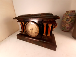 Antique Sessions Faux Marble Hand Painted Mantle Clock, For Parts Only - $61.36