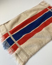 Vintage Royal Velvet Fieldcrest Tan Beige Red Blue Striped Finger Tip Towel USA - £11.86 GBP