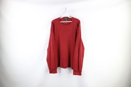 Vtg Edde Bauer Mens XL Faded Blank Ribbed Knit Long Sleeve T-Shirt Red Cotton - £31.61 GBP