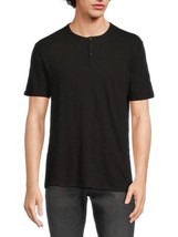 ATM Anthony Thomas Melillo Men&#39;s Solid Henley in Black-Medium - £39.23 GBP