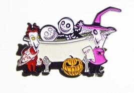 The Nightmare Before Christmas Lock Shock &amp; Barrel in a Tub Metal Pin NEW UNUSED - £6.28 GBP