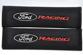 2 pieces (1 PAIR) Ford Racing Embroidery Seat Belt Cover Pads (Black pads) - £13.33 GBP