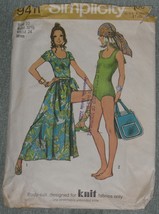 Simplicity Pattern 9411 Misses&#39; Body-Suit, Wrap Skirt &amp; Tote Bag Size 10 Vintage - £9.42 GBP
