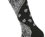 Men&#39;s Bandana Casual Crew Socks (Sock Size:9-13, Black) - £7.82 GBP+