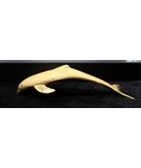 Vtg Avant Garde Gold Tone Dolphin Shoulder Brooch 5&quot; Green Rhinestone Ey... - $98.12 CAD