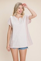 Cotton Bleu by Nu Label Striped Short Sleeve T-Shirt - $25.00