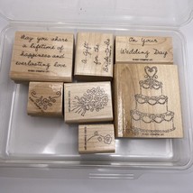 Stampin&#39; Up! Rubber Stamps Wood Block 2001 Wedding Day Cake Bouquet - $7.60