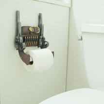 Rustic Double Six Shooter Cowboy Toilet Paper Roll Holder 9.5 Inches High - £25.28 GBP