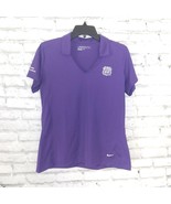 Nike Golf Dri Fit Shirt Womens Large Purple Embroidered Logo Short Sleev... - $15.99