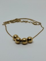 Solid 14k Yellow Gold Ball Necklace 22&quot; - £224.18 GBP