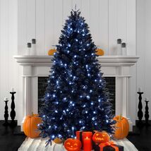 8ft Black Artificial Christmas Tree 600 LED Lights Halloween Holiday - $444.18 CAD