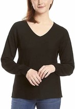 Ella Moss Women&#39;s Plus Size XXL Black Ribbed V-Neck Sweater NWT - $11.69