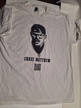 Chase Matthew White T-shirt Size XL Short Sleeve Cotton Graphic Print Tee - $21.73