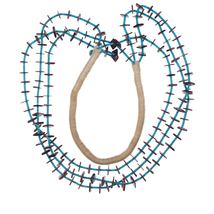 26&quot; Vintage triple strand turquoise/spiny oyster heishi necklace - £153.32 GBP