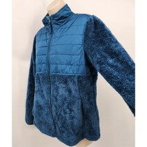 Faded Glory Full Zip Fleece Jacket Women&#39;s Size Medium Teal Blue Funnel ... - $223.20 MXN
