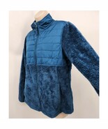 Faded Glory Full Zip Fleece Jacket Women&#39;s Size Medium Teal Blue Funnel ... - $12.00