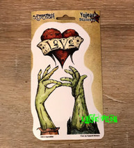 ZOMBIE LOVE STICKER DECAL brains, horror, halloween art, tattoo art, lowbrow art - £3.98 GBP