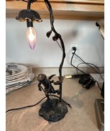 BRONZE CHERUB  vtg table reading desk angel parlor lamp art nouveau meta... - €146,12 EUR