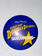 Vintage 1990 Arby&#39;s Pinback Roast Beef Double Decker Sandwiches - £7.91 GBP