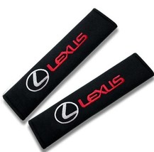 Universal Embroidered Logo Lexus Car Seat Belt Cover Seatbelt Shoulder Pad 2 pcs - £10.35 GBP