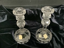 Vintage Imperial Glass Crystal Pair of Candlestick Holders - £47.18 GBP