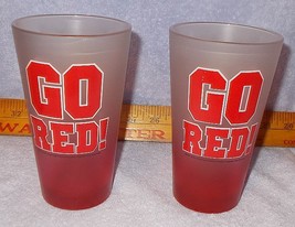 Leinenkugel Brewing Beer Go Red Frosted Pint Glass Lot of 2 Old Logo Red Lager - £15.76 GBP