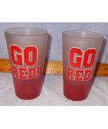 Leinenkugel Brewing Beer Go Red Frosted Pint Glass Lot of 2 Old Logo Red... - £15.64 GBP