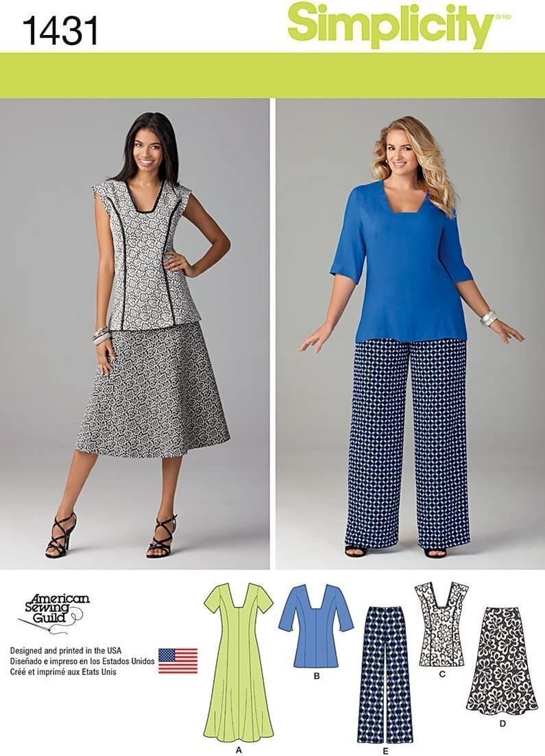 Simplicity Sewing Pattern 1431 Tunic Pants and Skirt Misses Size 10-18 - $8.06