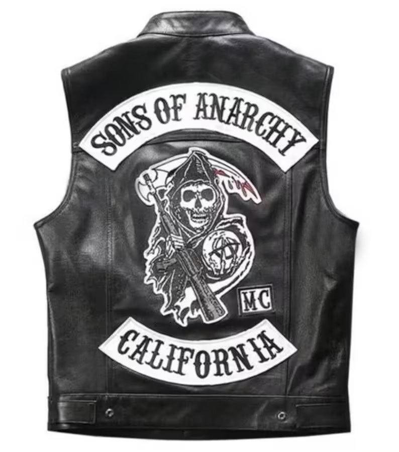 Sons of Anarchy SOA Vest, Jax Teller Redwood Real Leather Vest