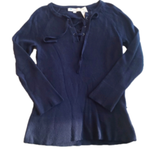 Ann Taylor LOFT Petites Navy Tied VNeck Long Sleeve Lighter Sweater Size... - £21.76 GBP