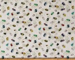 Cotton Beetles and Bugs Insects Nature Beige Fabric Print by the Yard D5... - $14.95