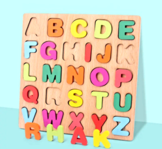 Alphabet Puzzle Baby Kids ABC Inlay Wooden Learning Size 8in x 8in Seale... - £8.42 GBP