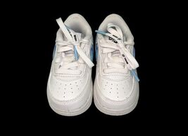 Nike Air Force 1 Toddler Shoes White Blue 4.5K Used Once Clean Sneakers baby kid image 2