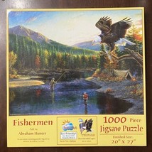 Fishermen by Abraham Hunter - Suns Out 1000 Piece Puzzle 20&quot; X 27&quot; Eagle Camping - $12.97