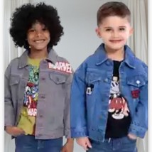 Mickey Mouse Disney Or Marvel  Character Kids&#39; Denim Jacket and T-Shirt ... - £28.20 GBP