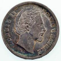 1874 German States Bavaria 5 Mark Silver Coin in VF+ Condition KM #896 - $317.19 CAD