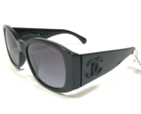 CHANEL Sunglasses 5450-A c.501/S6 Black Thick Oversized Frames Purple Le... - $298.98