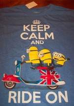 Despicable Me British &quot;Keep Calm And Ride On&quot; T-Shirt Large New Minions - £15.48 GBP