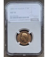 Russia 1897 7.5 Rouble Gold Coin - Tsar Nicholas II - NGC AU 55 - Rare - $3,070.66 CAD