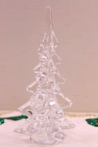 Clear Art Glass Crystal Figural Christmas Tree  8.5&quot; High - £34.71 GBP