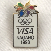 Nagano Olympics 1998 Visa Vintage Pin - $10.00
