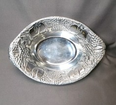 Centerpiece Bowl Cast Aluminum Vintage Decorative Embossed Fruit Bowl Ba... - £22.93 GBP