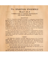 1931 Sparton Radio Ensemble Model 30-A Info Advertisement Catalog 2 Page... - $28.07 CAD