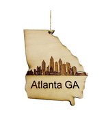 Ornament - Atlanta GA Skyline - Raw Wood Ornament - £11.52 GBP
